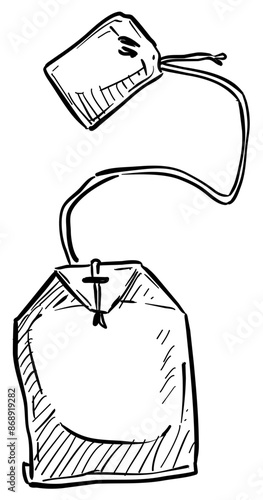bagged tea handdrawn illustration