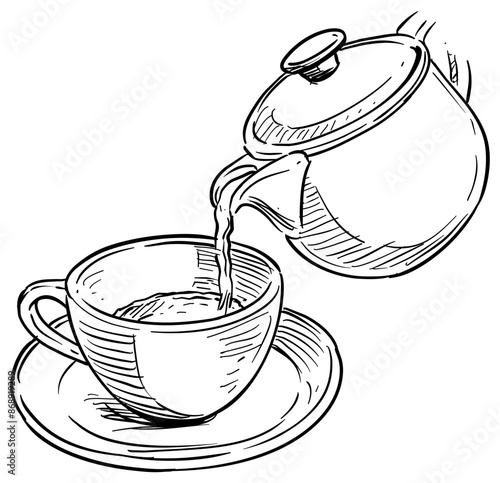 lemon tea handdrawn illustration