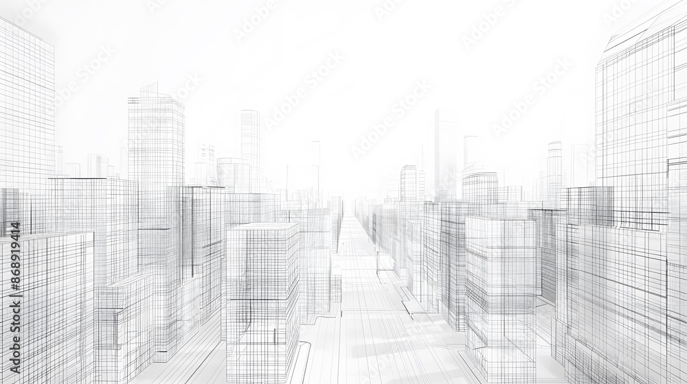Fototapeta premium city building sketch