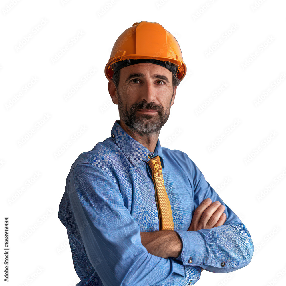 portrait of a worker isolated on a White Background portrait of a worker isolated on a White Background
