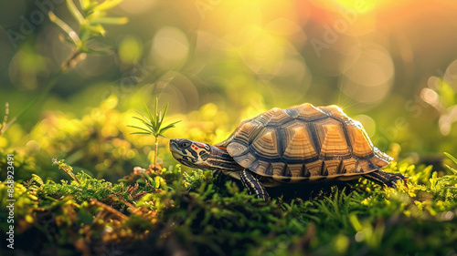 turtle on grass photo