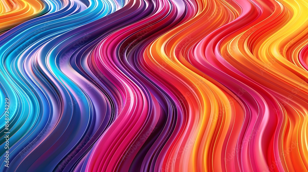 An abstract background texture featuring a spectrum of colors in a smooth wavy line pattern, ideal for vibrant designs. Generative Ai An abstract background texture featuring a spectrum of colors in a smooth wavy line pattern, ideal for vibrant designs. Generative Ai