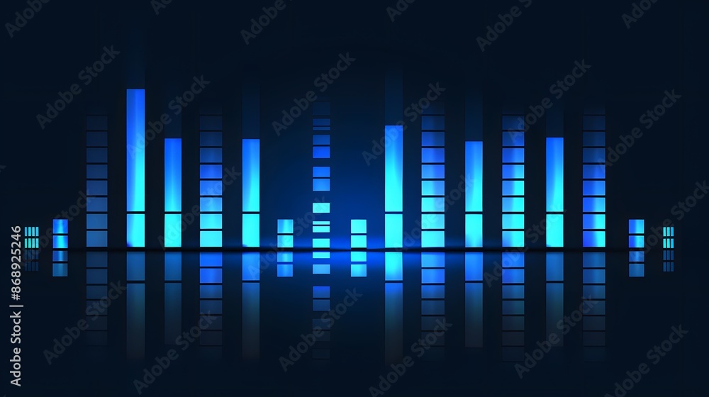 audio chart on blue background audio chart on blue background
