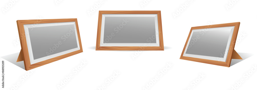 Wooden Frame Display. 3D Illustration Wooden Frame Display. 3D Illustration