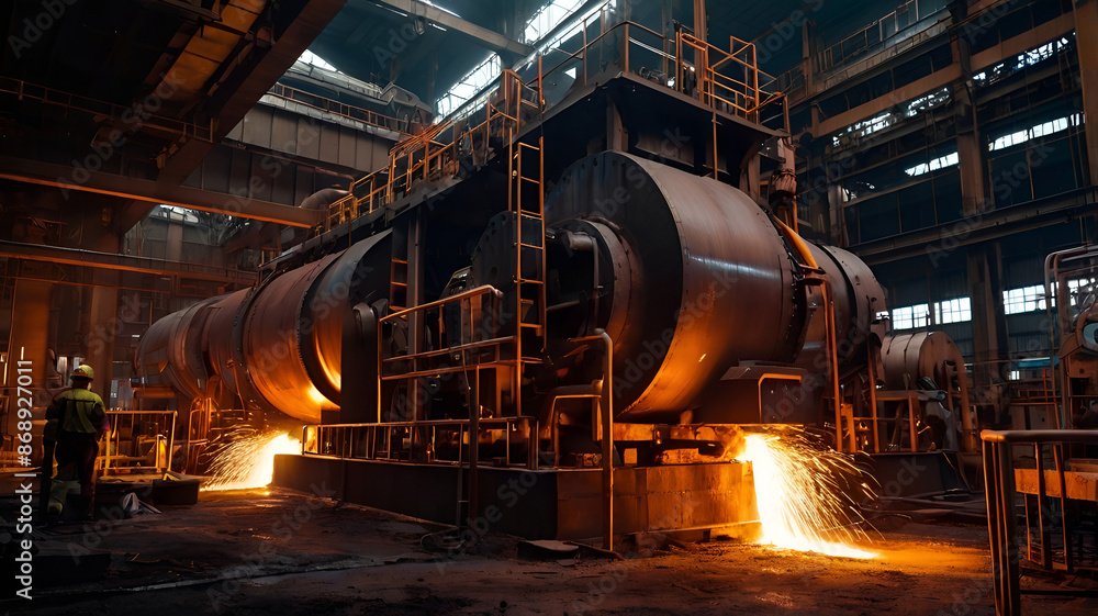 Detailed Background Image of a Steelworks Environment