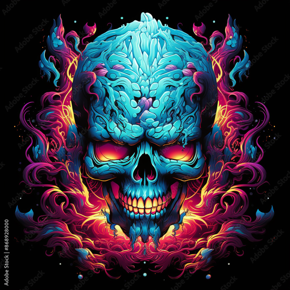 Fototapeta premium Skull Kaleidoscopic patterns