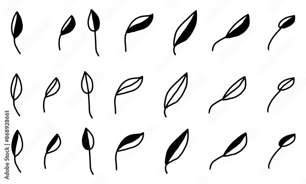 set of leaves silhouette vector set of leaves silhouette vector