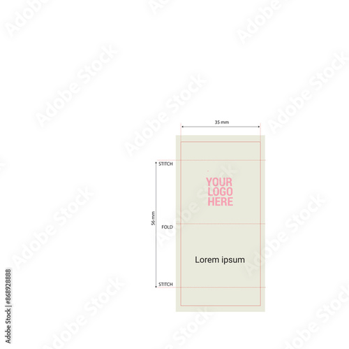 Garment Care label design vector illustration template with measurements details. Use for design all type of clothing 