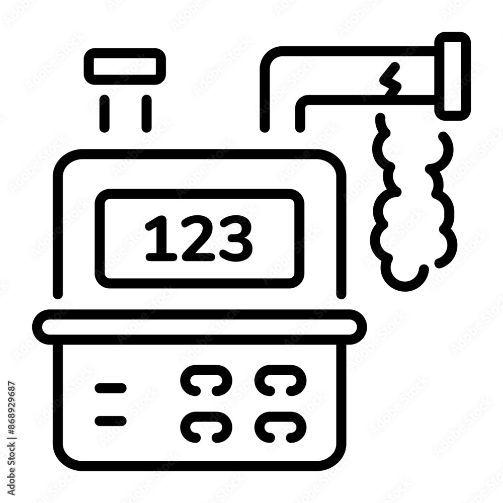 An outline style icon of gas meter An outline style icon of gas meter