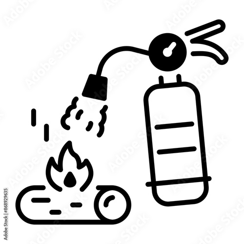 Fire extinguisher icon in line style 