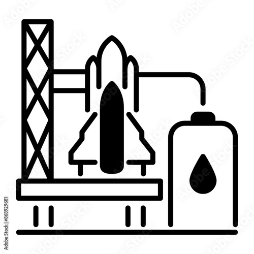 A line style icon of rocket fuel 