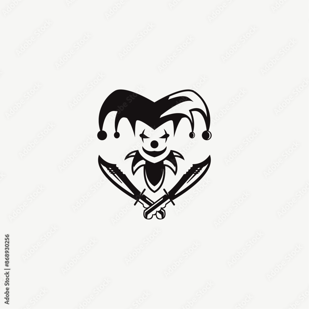 Minimalist Modern Clown Logo Vector Illustration Minimalist Modern Clown Logo Vector Illustration