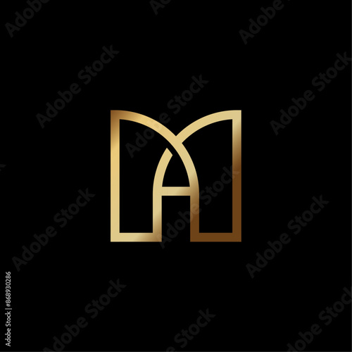 Minimalist Luxury Initials MA Logo Icon Vector