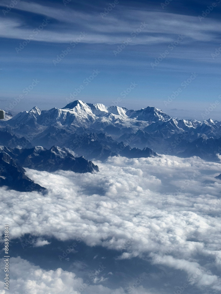 View of the Himalayas from the Paro to Kathmandu flight (the only commercial flight in the world to view Mt Everest). View of the Himalayas from the Paro to Kathmandu flight (the only commercial flight in the world to view Mt Everest).