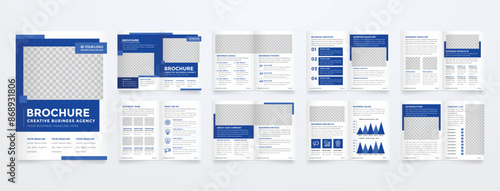 set of minimalist business brochure template with simple style and modern layout