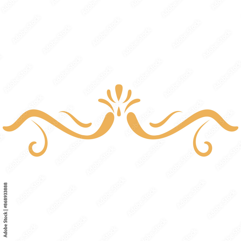 Obraz premium Eastern Islamic Flower Divider Icon. Isolated on White Background. Vector Illustration in Abstract Design.