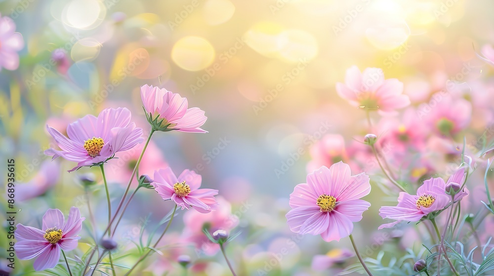 Cosmos Flowers soft focus with pastel tones. Cosmos Flowers soft focus with pastel tones.