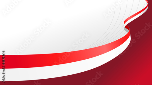 wavy red and white abstract vector background with copy space for text. indonesia noational day