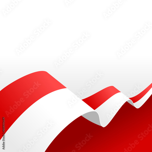 wavy red and white abstract vector background with copy space for text. indonesia noational day photo