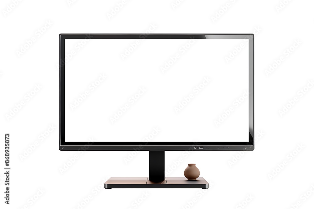 Clay background featuring a digital art studio monitor with a blank screen and precise clipping path. Clay background featuring a digital art studio monitor with a blank screen and precise clipping path.