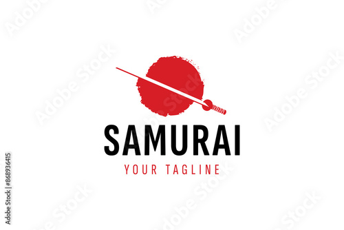 samurai logo vector icon illustration