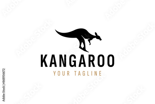 kangaroo logo vector icon illustration