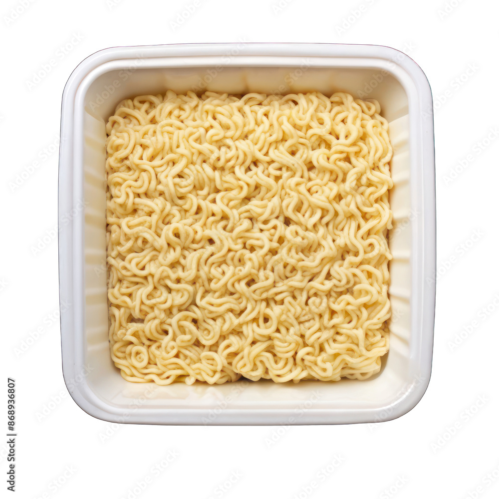 Blank instant noodles box lid top view isolated on transparent background Blank instant noodles box lid top view isolated on transparent background