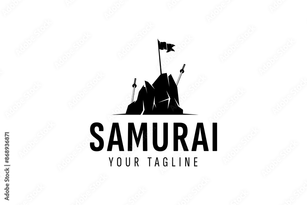 samurai logo vector icon illustration samurai logo vector icon illustration