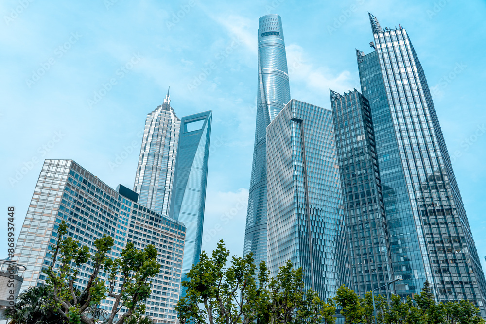 Urban city view with buildings in Shanghai, China Urban city view with buildings in Shanghai, China