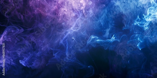 Unique Fantasy Vibrant Ethereal Colorful Background with Purple and Blue Gradient Smoke, Shining Divine Light, Halloween, Christmas, Symbol of Human Faith, Jesus, Christianity, Hope, New Year, AI-Gene