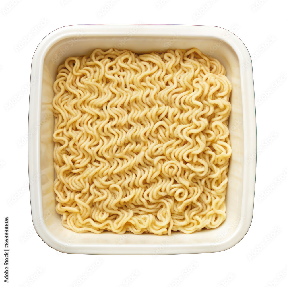 Blank instant noodles box lid top view isolated on transparent background Blank instant noodles box lid top view isolated on transparent background