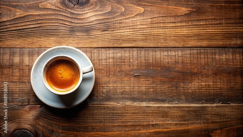 Espresso coffee On a wooden background. Top view