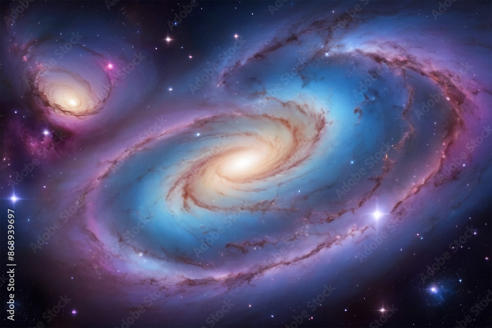 Cosmic New Year Galaxy with Swirling Stars and Nebulae Cosmic New Year Galaxy with Swirling Stars and Nebulae