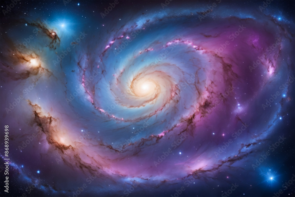 Cosmic New Year Galaxy with Swirling Stars and Nebulae Cosmic New Year Galaxy with Swirling Stars and Nebulae