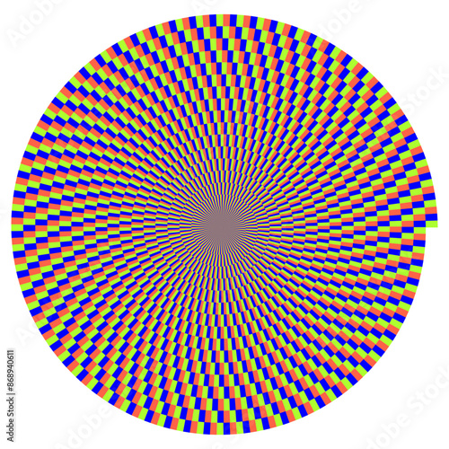 An abstract retro psychedelic spiral shape design element.
