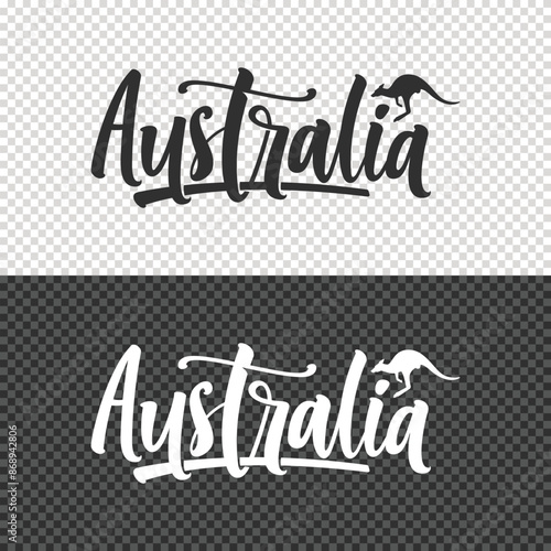 australia lettering clipart element design