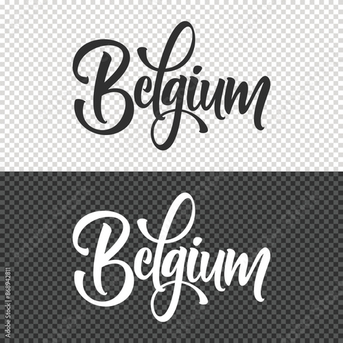 belgium lettering clipart element design