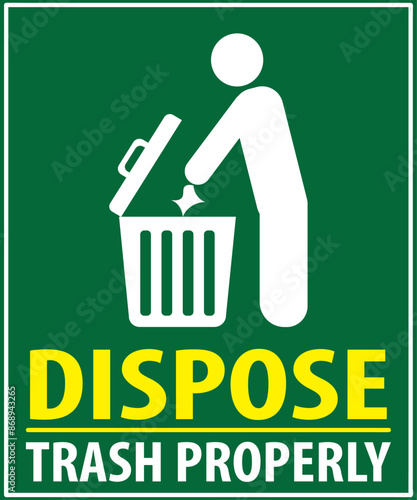 Dispose trash properly sign vector.eps