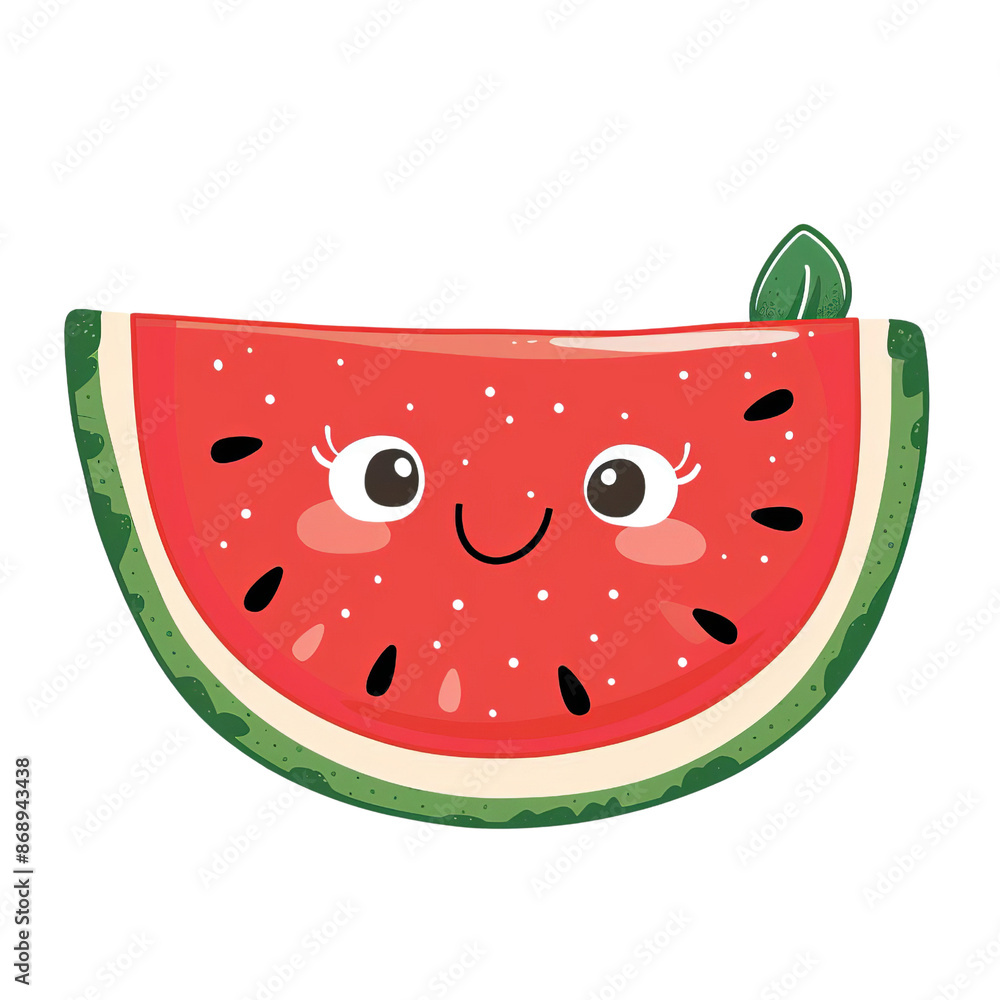 Cute cartoon watermelon slice with a smiling face, bright and colorful illustration perfect for summer or fruit-themed designs. Cute cartoon watermelon slice with a smiling face, bright and colorful illustration perfect for summer or fruit-themed designs.