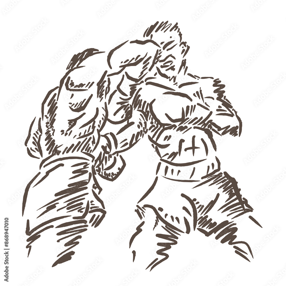 Fototapeta premium boxing fight vector sketch