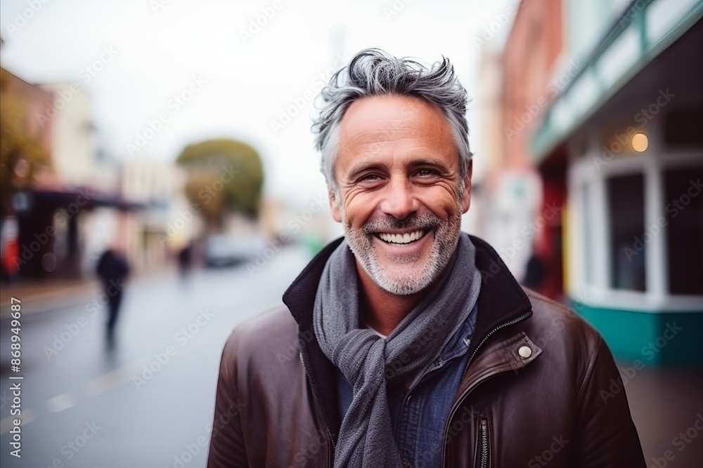 Portrait of a handsome middle-aged man smiling at the camera Portrait of a handsome middle-aged man smiling at the camera