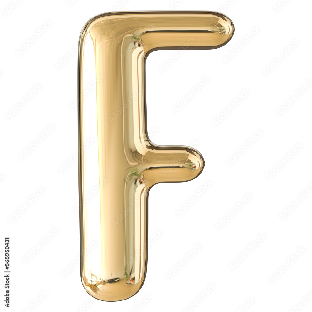 Gold 3D Bubble Font Letter F uppercase Gold 3D Bubble Font Letter F uppercase