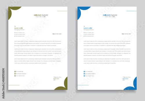 creative and corporate modern letterhead design template for project, professional letterhead template.