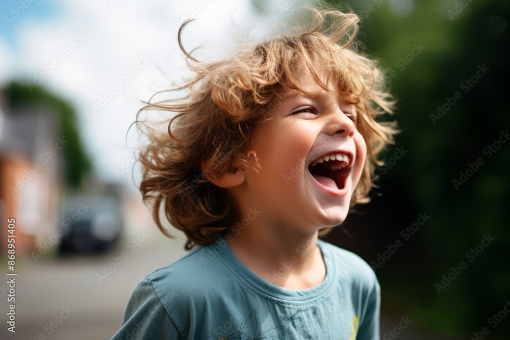Portrait of a cute little boy with his hair in the wind Portrait of a cute little boy with his hair in the wind
