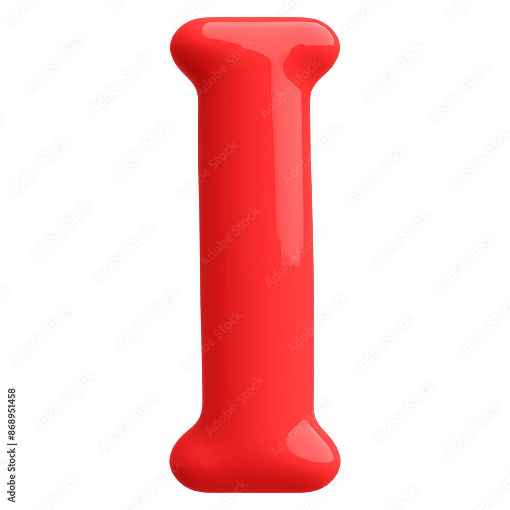 Red 3D Bubble Font Letter I uppercase Red 3D Bubble Font Letter I uppercase