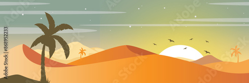 Cute and nice design of desert and interior objects vector design
