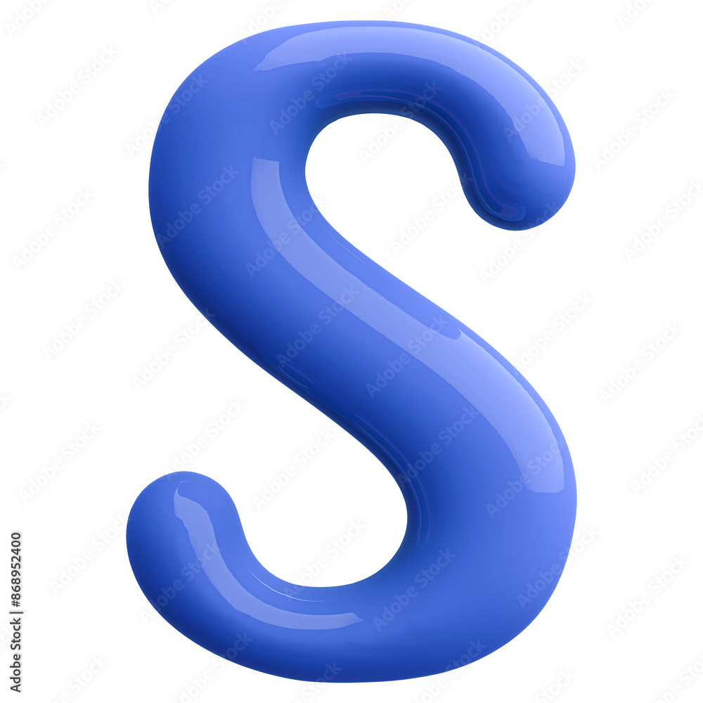 Blue 3D Bubble Font Letter S uppercase Blue 3D Bubble Font Letter S uppercase