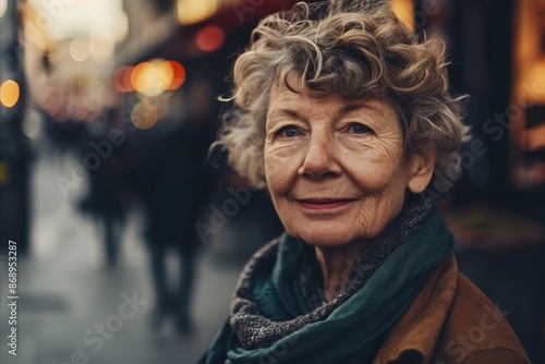 Portrait of an elderly woman on the street in Paris, France