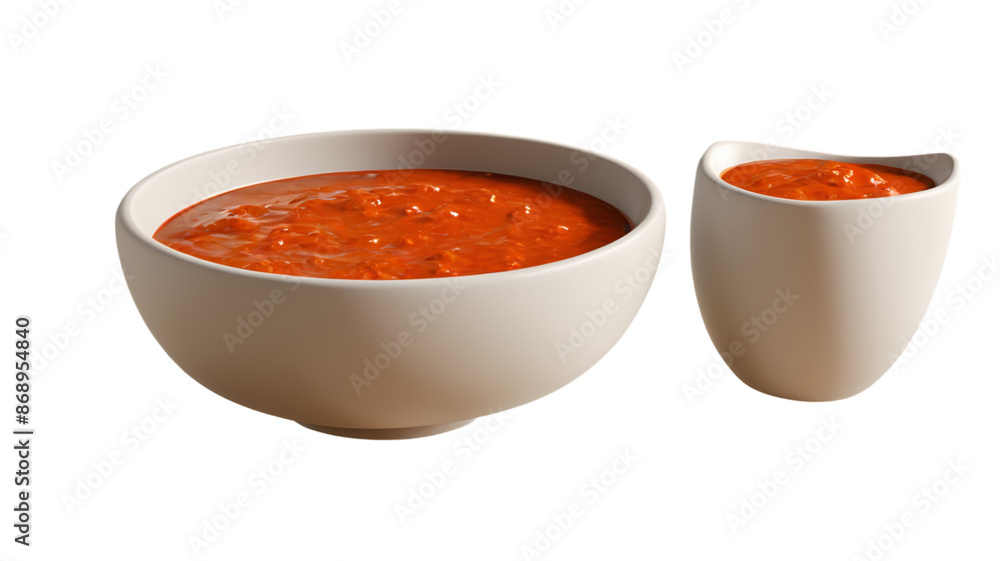 Tazón de salsa de tomate con fondo transparente Tazón de salsa de tomate con fondo transparente