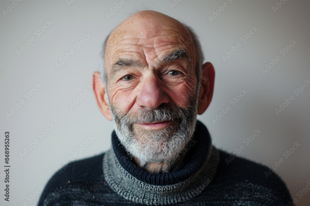 Portrait of an old man with a gray beard in a sweater Portrait of an old man with a gray beard in a sweater